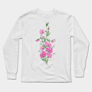 a bouquet of sweet pea flowers Long Sleeve T-Shirt